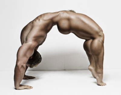Bodybuilder arched